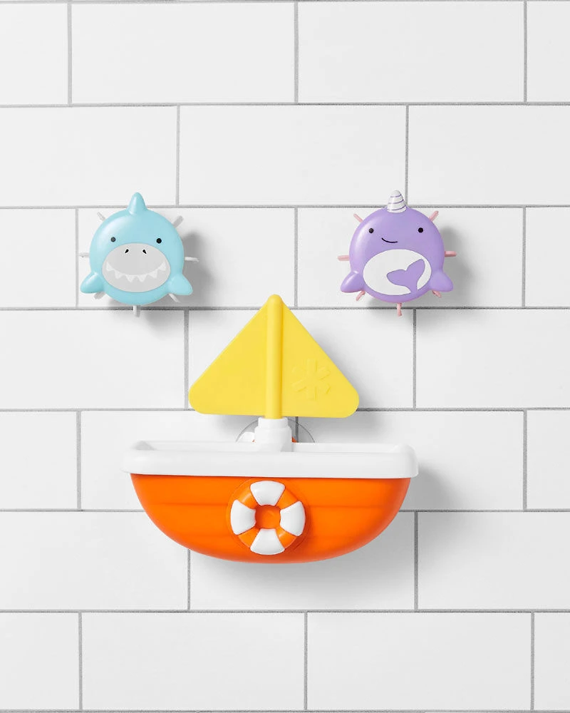 Zoo Tip and Spin Bath Toy - Shark/Narwhal
