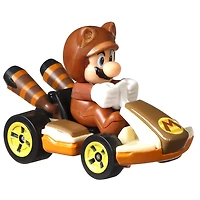 Assortiment de répliques Mario Kart Tanooki Mario Standard Kart Hot Wheels en métal moulé sous pression