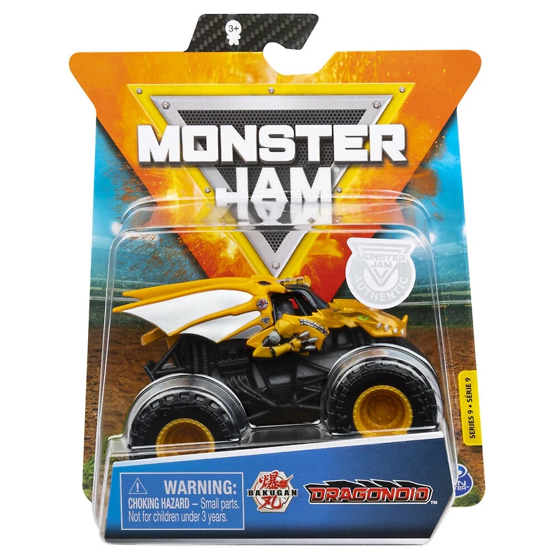 Monster Jam, Monster truck Bakugan Dragonoid officiel, véhicule en métal moulé, série Crazy Creatures