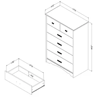 Tiara Commode 5 tiroirs- Blanc solide