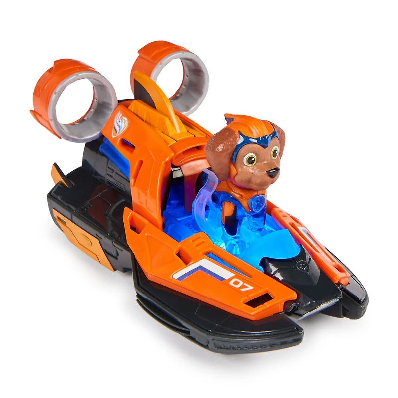 PAW Patrol : La Super Patrouille le film, Bateau à propulsion avec figurine articulée Zuma Super Patrouille