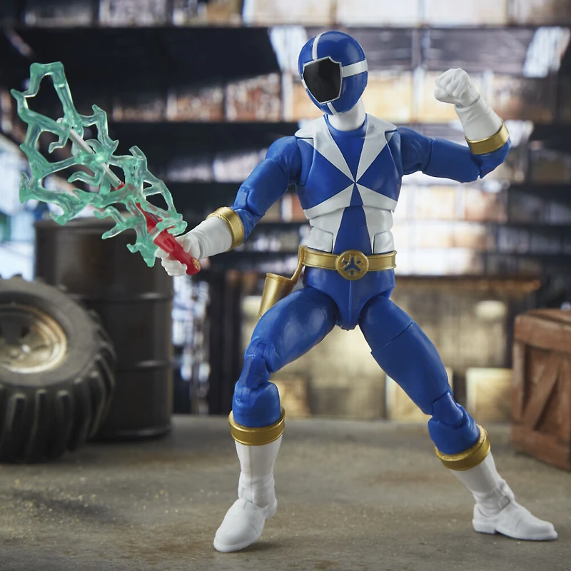 Power Rangers Lightning Collection, figurine Lightspeed Rescue Ranger Bleu premium de collection avec accessoires, 15 cm