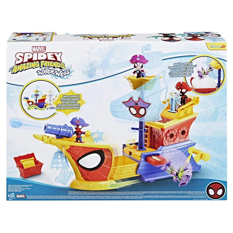 Marvel Spidey and his Amazing Friends Water-Webs Webs Ahoy Bubble Pirate Ship Toy