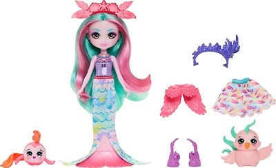 Enchantimals Poupée2 en 1 Oiseau et Poisson, 2animaux, access.