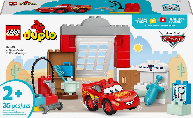 LEGO DUPLO │Les Bagnoles Disney et Pixar La Visite de McQueen au Garage de Doc, Jouet à Construire pour Tout-Petits 10456