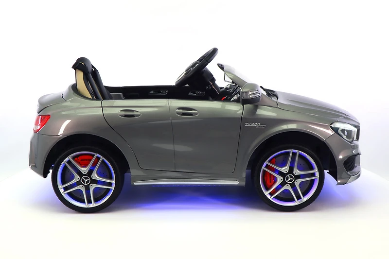 Moderno Kids Mercedes CLA45 12V Battery Power Ride-On Car - Gray Metallic