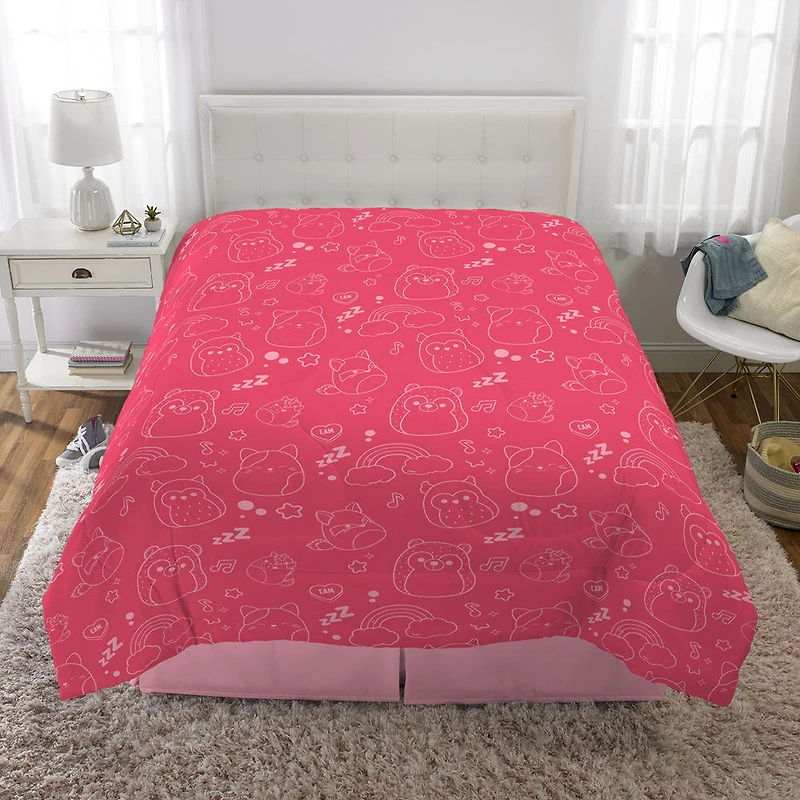 Couette réversible pour lit 2 places Squishmallows"Squeeze Together"