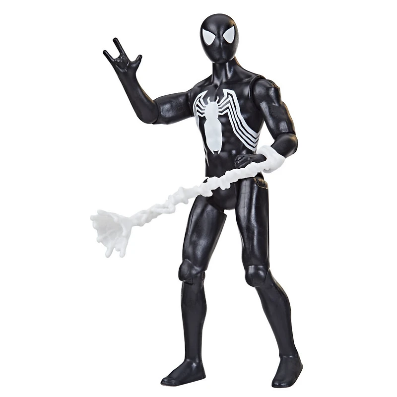 Marvel Spider-Man Epic Hero Series, figurine articulée Spider-Man en costume de symbiote de 10 cm avec accessoire
