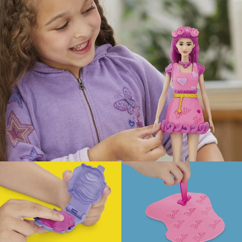 Play-Doh Barbie Coeurs et coiffure, coffret de pâte à modeler