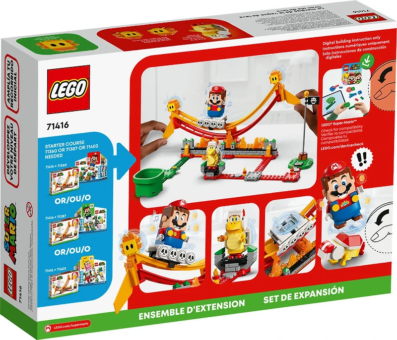 LEGO Super Mario Ensemble d'extension Le manège de la vague de lave 71416; Ensemble de jeu de construction (218 pièces)