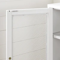 Crea Meuble de rangement avec portes grillagées en métal Blanc solide