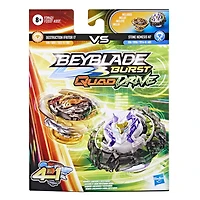 Beyblade Burst QuadDrive, Pack de 2 toupies de compétition Destruction Ifritor I7 et Stone Nemesis N7