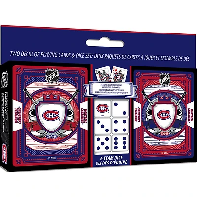 Masterpieces Puzzle Company Montreal Canadiens ensemble de deux jeux de cartes et de dés jeu de cartes