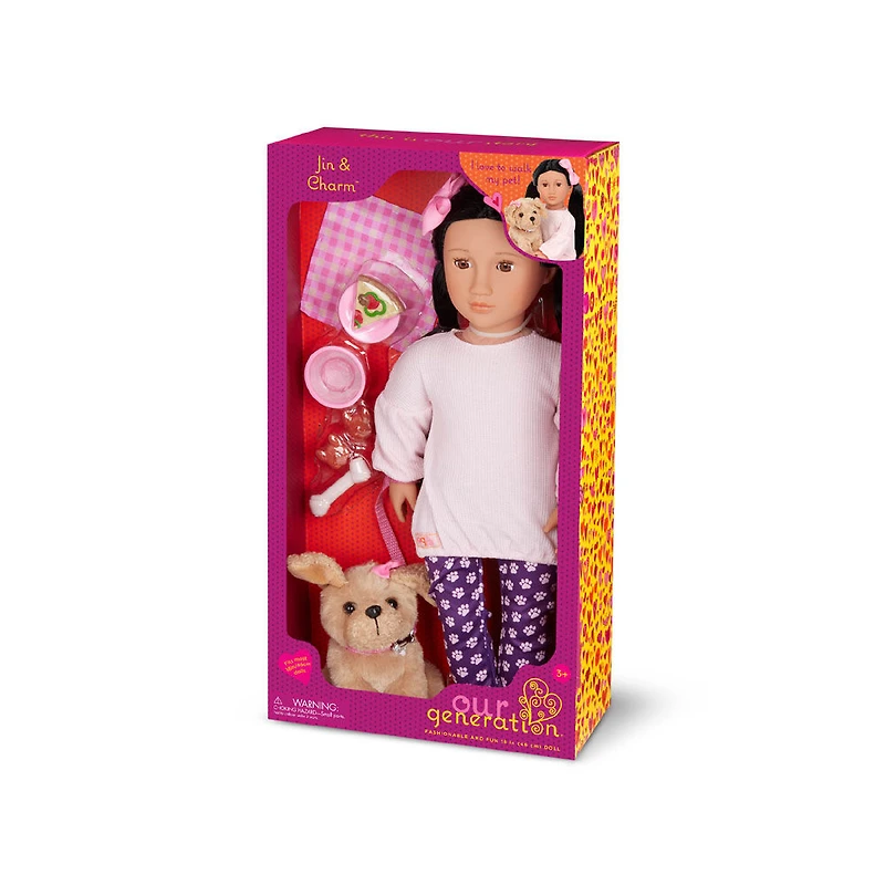 Our Generation - Poupée avec chien de compagnie, Jin et Charme