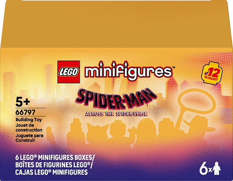 LEGO Minifigures Spider-Man: Across the Spider-Verse 6 Pack - Pretend Play Toys for Kids - 66797