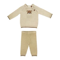 Rock a Bye Baby Knit Jumper Set: Beige Bear 0-3M