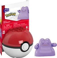 MEGA Pokemon Building Toy Kit Ditto (26 Pieces) with 1 Action Figure and Ball