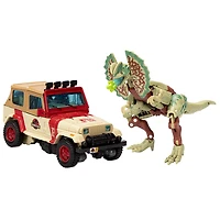 Transformers Collaborative Jurassic Park x Transformers, figurines Dilophocon et Autobot JP12