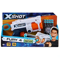 Pistolet à fléchettes en mousse X-Shot Excel Fury 4 (8 fléchettes)