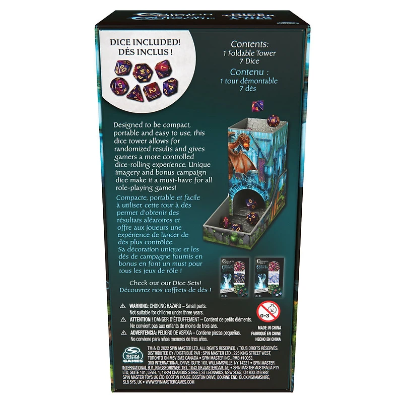 Campaign Dice Tower, Jeux de rôle et de plateau, 7 dés polyédriques de voyage DND Dungeons Dragons MTG Magic the Gathering