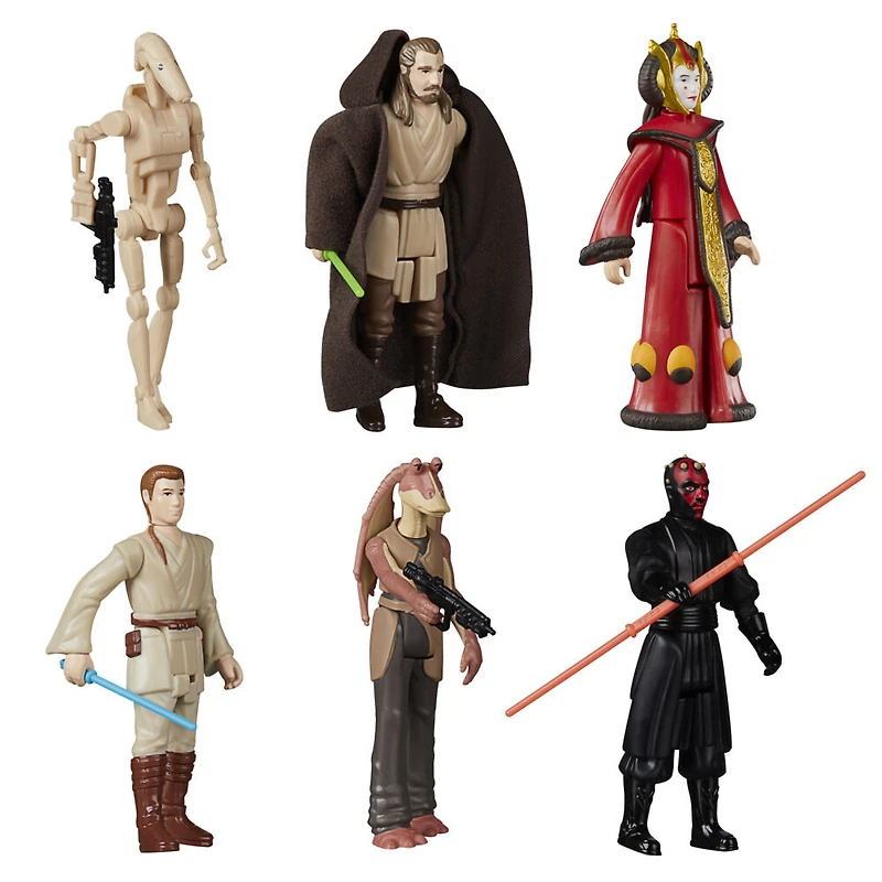 Star Wars The Retro Collection, Star Wars: The Phantom Menace, multipack de figurines de collection, échelle 9,5 cm