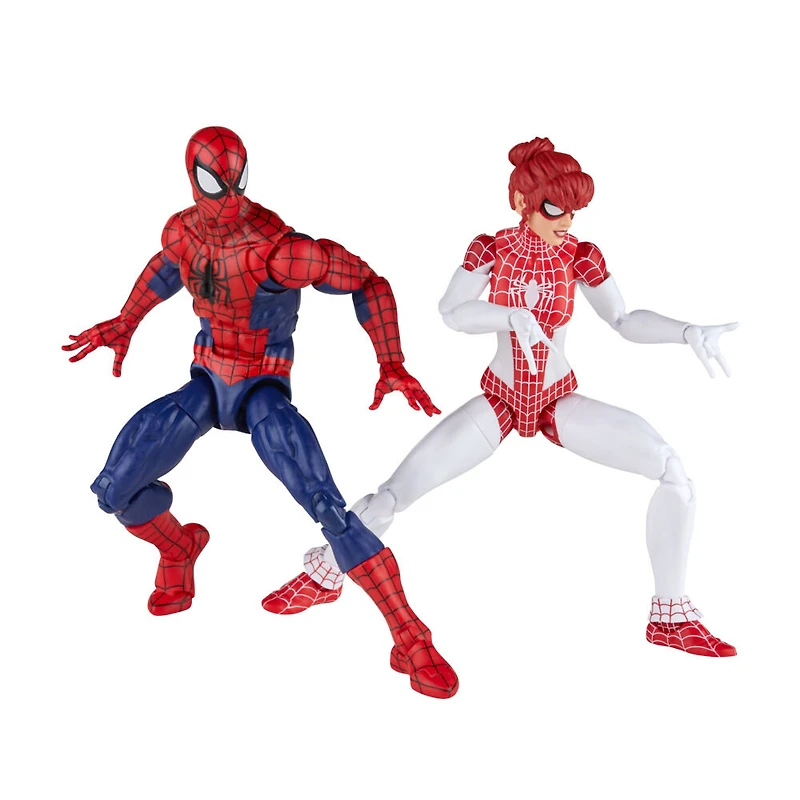 Marvel Legends Series Spider-Man, Pack de 2 figurine Spider-Man et Marvel's Spinneret de 15 cm, inclut 10 accessoires