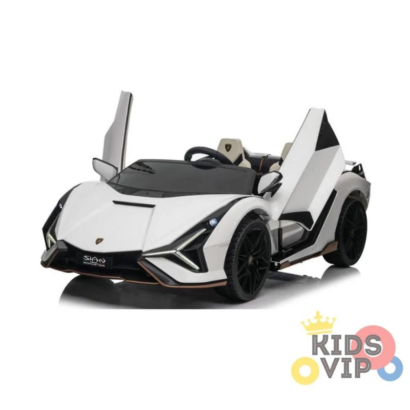 KIDSVIP Voiture porteur 2 places Lamborghini Sian 4X4 24 V sous licence pour enfants avec RC