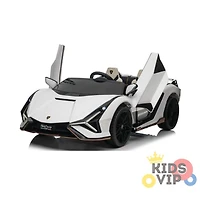 KIDSVIP Voiture porteur 2 places Lamborghini Sian 4X4 24 V sous licence pour enfants avec RC