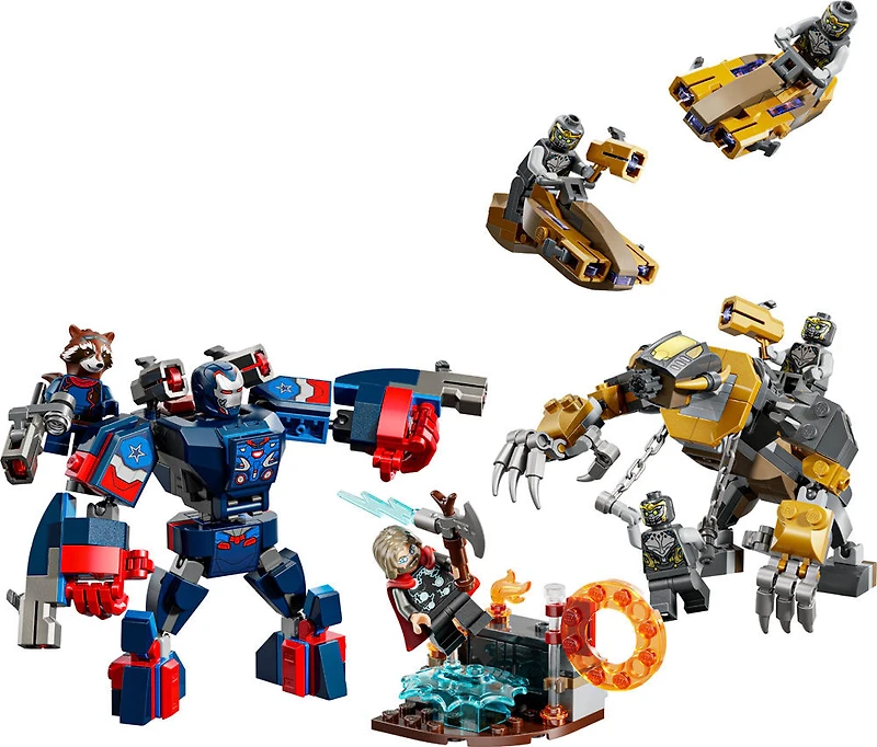 LEGO Marvel Thor contre les Chitauri dans Avengers : Phase Finale, Robot d'Action de Superhéros et Figurines 76322