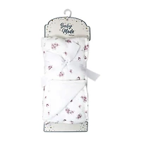 Baby Mode Signature Muslin Plush Blanket: Mauve Floral