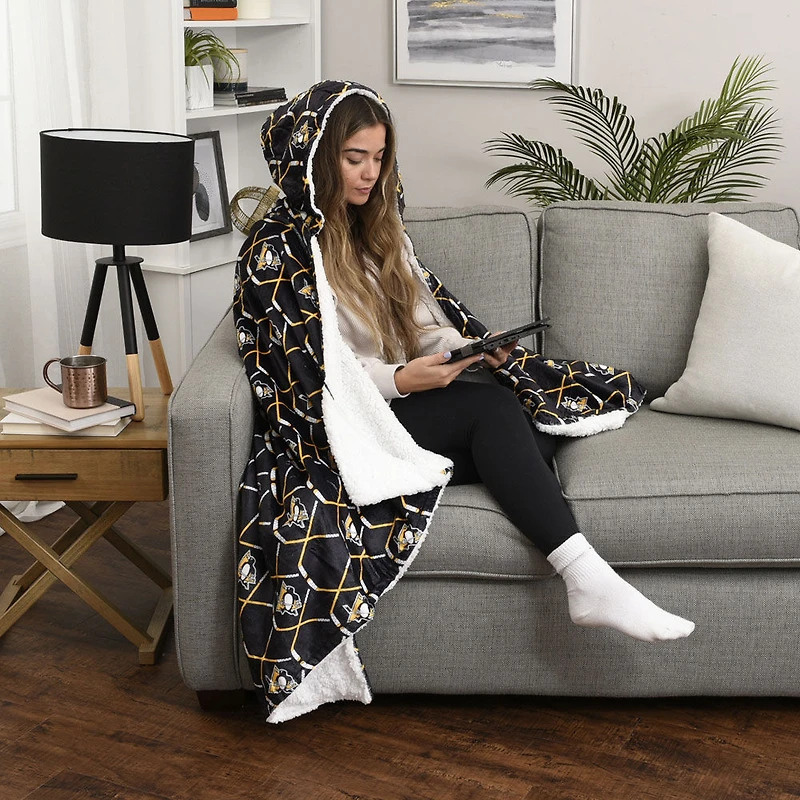 Couverture à capuche des Pittsburgh Penguin de la LNH (50 x 70 po)