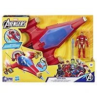Avengers Epic Hero Series Iron Man Repulsor Blast Battle Jet 4 Inch Iron-Man Action Figure 2-Pack & Gear