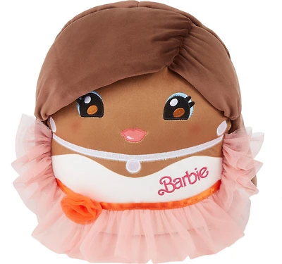 Barbie Cuutopia Plush, 10-inch Soft Pillow Doll with Peach Gown & Ruffled Sleeves