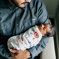 Swaddle Coton Mousseline Simple Red Rover - Party Time - Notre exclusivité