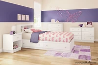 Litchi Tête de lit bibliothèque Simple Blanc solide