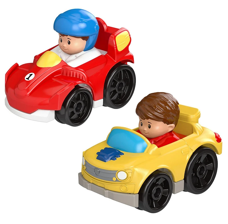 Fisher-Price - Little People - Wheelies - Coffret de 2 - Voiture de course et Voiture musclée