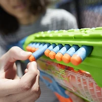 Nerf Elite 2.0, blaster Double Punch, 50 fléchettes Elite, 2 chargeurs 10 fléchettes, blaster motorisé