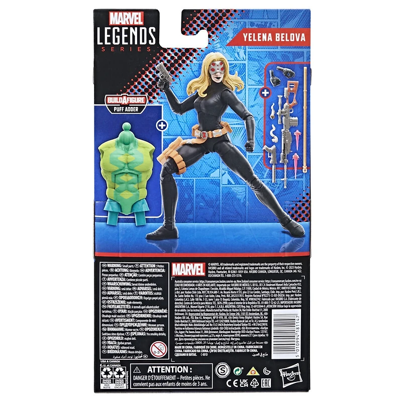 Hasbro Marvel Legends Series: Yelena Belova Black Widow des bandes dessinées Marvel classiques, figurine articulée de 15 cm