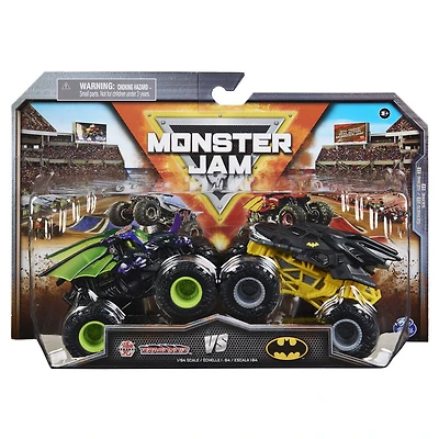 Monster Jam, Monster trucks officiels en métal moulé Bakugan Dragonoid Vs. Batman, échelle 1:64, jouets pour garçons à partir de 3 ans