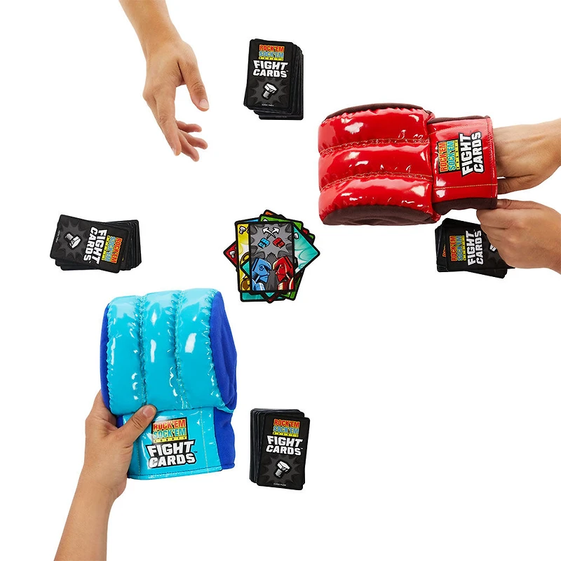 Jeu de cartes Rock 'Em Sock 'Em Robots Fight Cards!, 2 gants de boxe