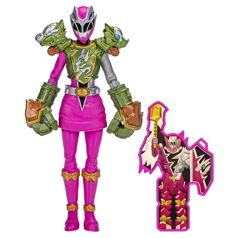 Power Rangers Dino Fury Ranger rose Armure Smash, figurine Power Rangers de 15 cm