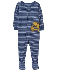 Carter's One Piece Truck 100% Snug Fit Cotton Footie PJs Blue