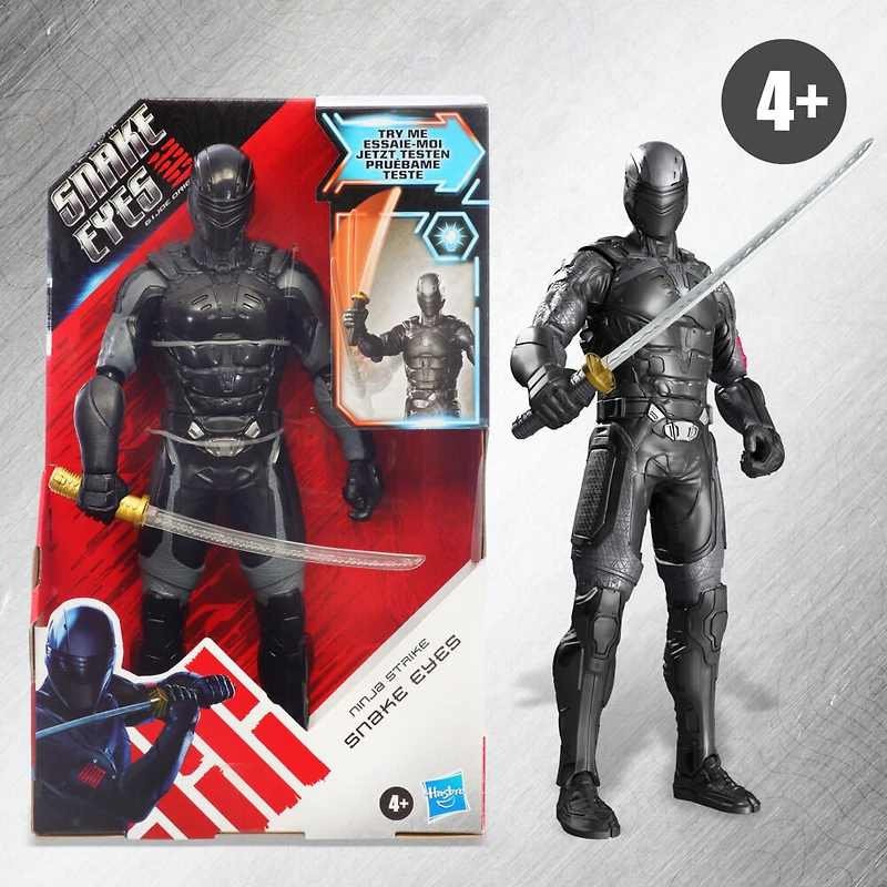 Snake Eyes: G.I. Joe Origins, Ninja Strike Snake Eyes, figurine de collection de 30 cm avec mouvement d'attaque