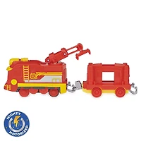 Mighty Express, Train motorisé Nate le rapide avec outil qui fonctionne vraiment et wagon de cargaison, jouets pour enfants à partir de 3 ans