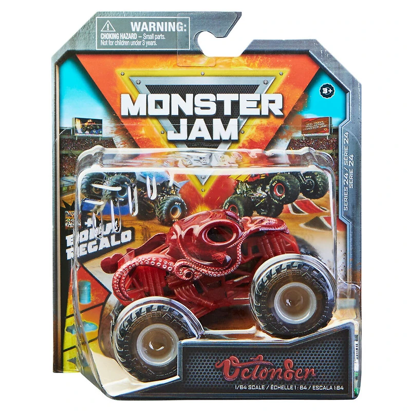 Monster Jam, Monster truck Octon8er officiel, véhicule en métal moulé, série See-Thru Crew, échelle 1:64