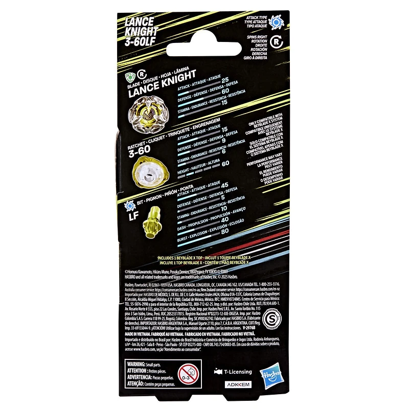 Beyblade X Lance Knight 3-60LF Booster Pack Set