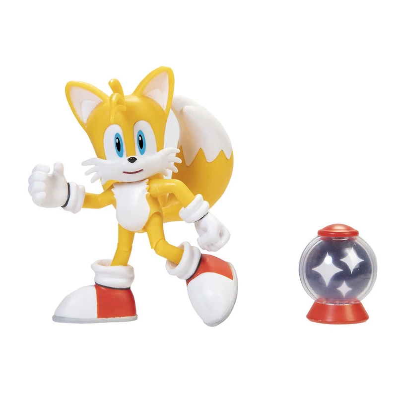  SONIC - Figures 4 pouces avec accessoires - Vague 1 - Tails moderne avec Boîte d'item invincible