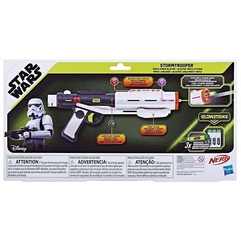 NERF GlowStrike Star Wars Stormtrooper Blaster Triple attaque, jouets Star Wars