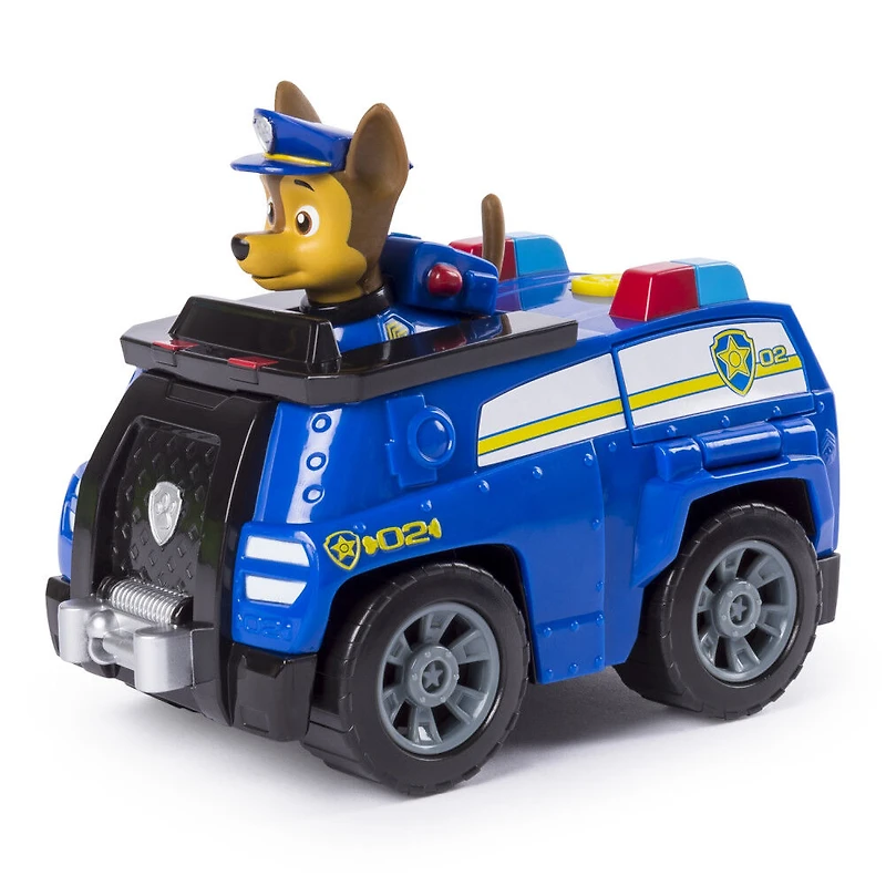 PAW Patrol - Voiture de police transformable de Chase avec mégaphone déployable