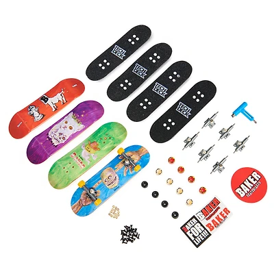 Tech Deck, Coffret de 4 fingerboards Ultra DLX, Skateboards Baker, Mini skateboards personnalisables à collectionner
